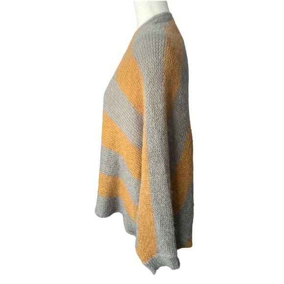 Lush Vintage Pumpkin/Gray Striped Sweater/Cocoon - Picture 3 of 7